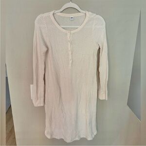 Old Navy Cream Color Lightweight Waffle Knit Nightgown Size S